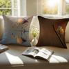 Vivid Photographs of Flying Birds Cushion Cover Pillowcase Antidustmite Invisible Zipper Short Plush Sofa Cushion