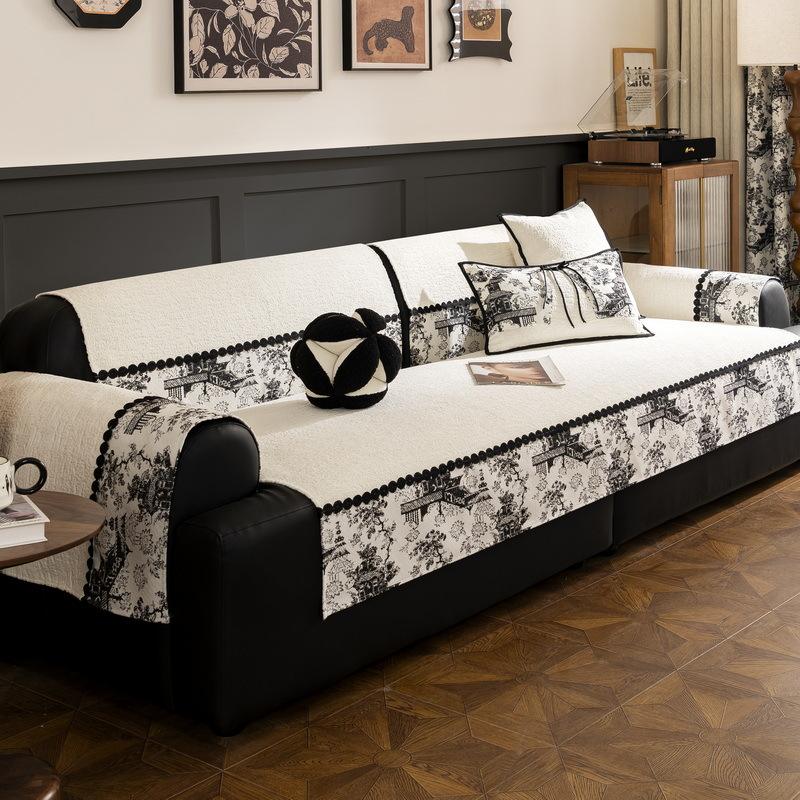 

Новая китайская подушка для дивана, универсальная нескользящая для всех сезонов, высококачественная лоскутная подушка для сиденья дивана, современный китайский чехол-покрывало для дивана 70*70cm