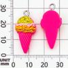 12 Mixed Color Resin Ice Cream Pendant Charms for DIY Jewelry