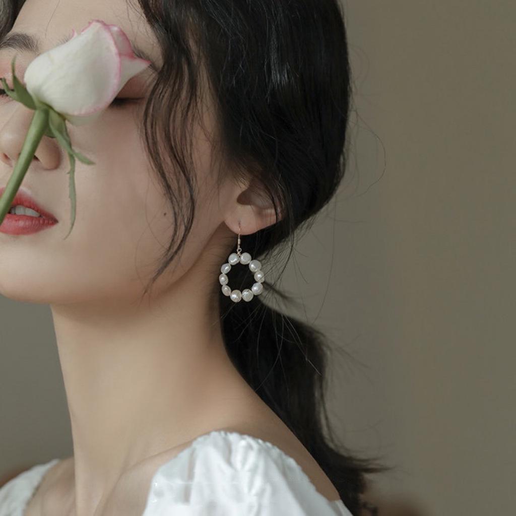 Großhandel 100% Natürliche Barock Süßwasserperlen 14K Gold Filled Damen Hängeohrringe Für Frauen Antiallergisch