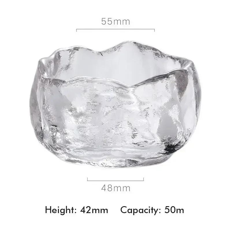 1pc Japanese Style Glass Cup Tasting Transparent/Frozen Tea S Kongfu Master Teacup White Wine Water Pipe Glass