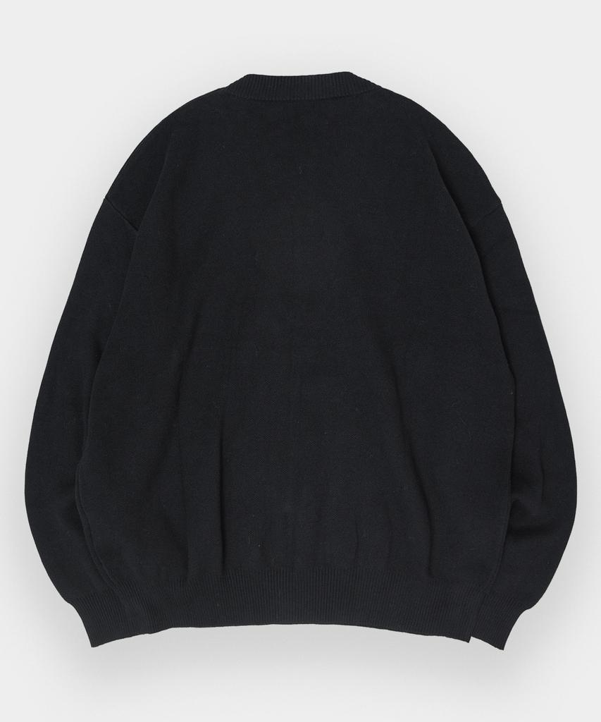 BLACK MOMENT Washable Graphic Rough Logo Knit Pullover T-Shirt [Blue]