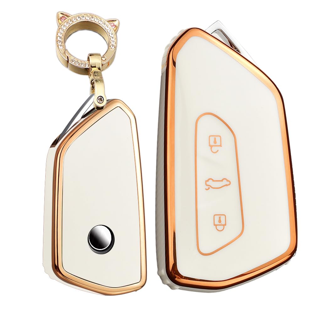 TECART Key Case for Volkswagen VW Smart Key Case for бежевый