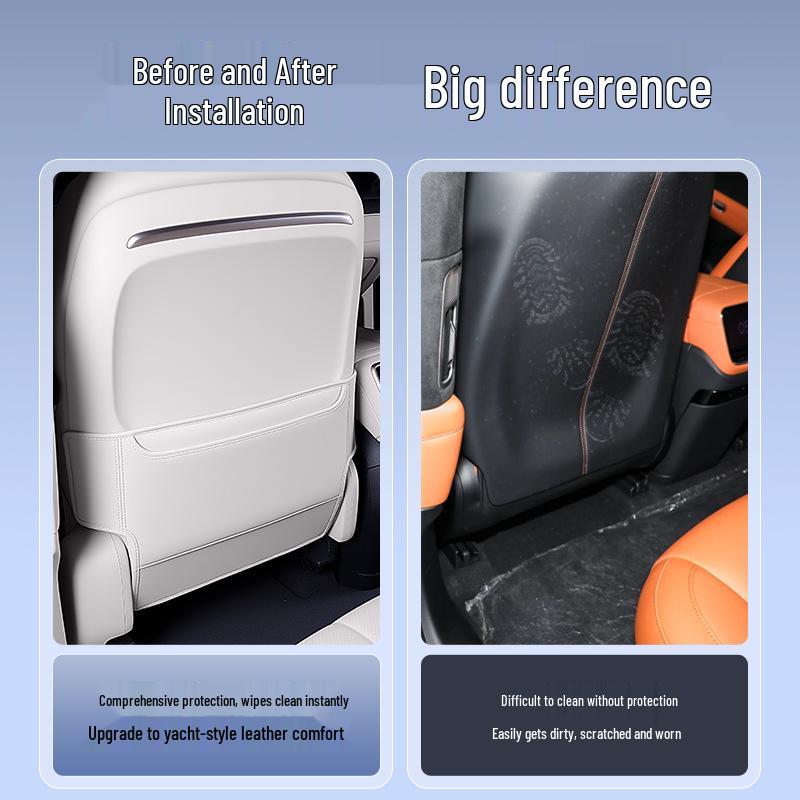 Tapis de protection pour le bas des sièges arrière Hongqi HS6 PHEV - Accessoires d'intérieur pour la protection des sièges arrière.