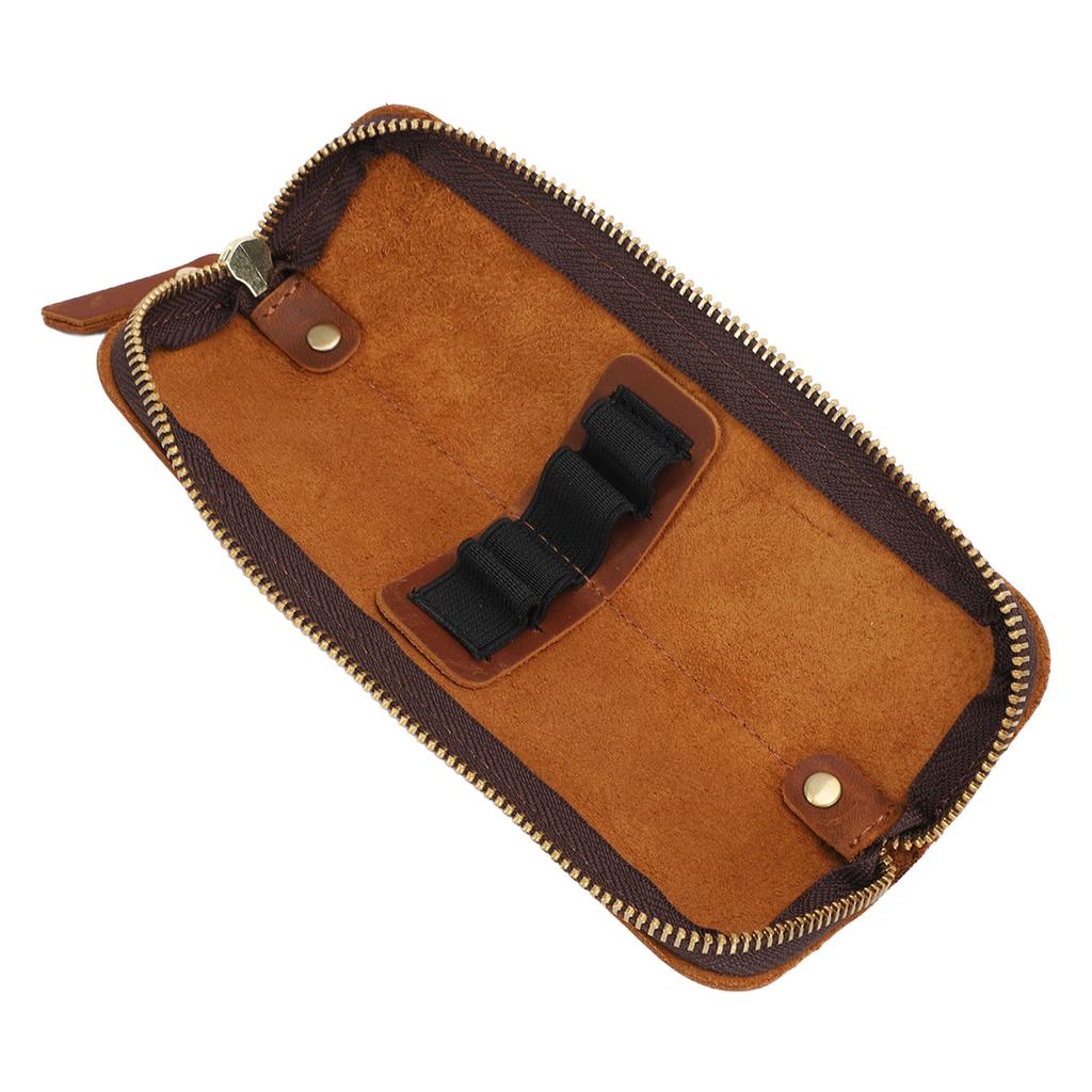 Portapenne in Pelle Minimalista Design Vintage Copertura Protettiva per Penna Astuccio Borsa Organizer Marrone