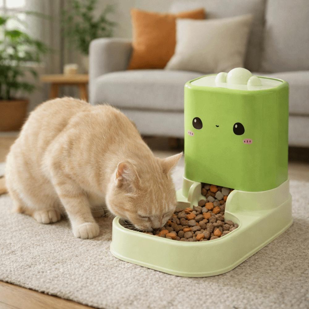 Anti Spill Cat Automatic Feeder Durable Dog Feeder Cute Cat Food Dispenser  for Cats and Dogs