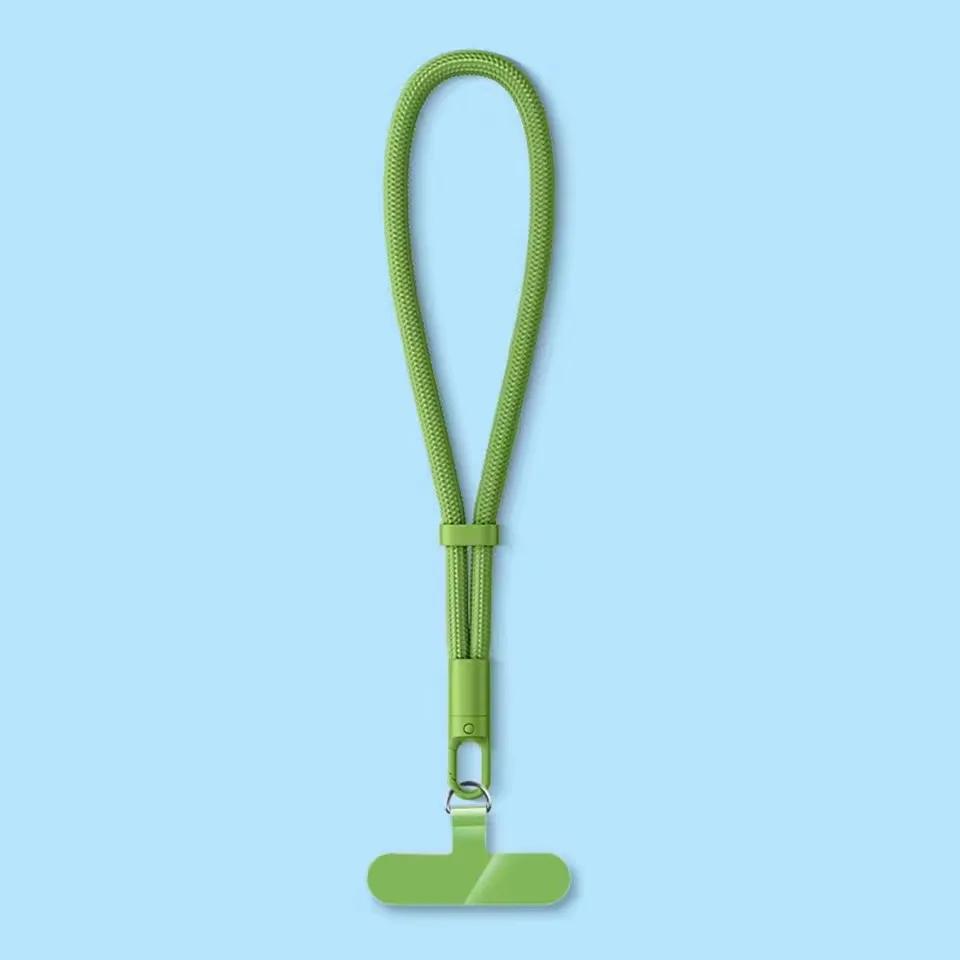 

Универсальный регулируемый самоблокирующийся шнурок для мобильного телефона с защитой от потери для iPhone Samsung, короткий ремешок на запястье, прочный ремешок для сотового телефона зелёный