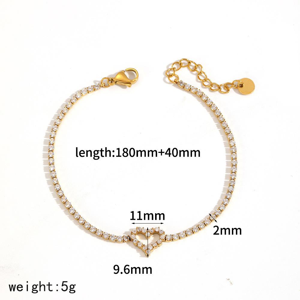 Fashion Wrist Gold Jewelry Stainless Steel Cubic Zirconia Bracelet Trebdy 18K Gold Plated Bracelet for Women