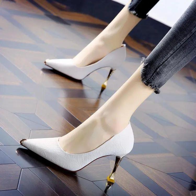 

Модные женские туфли-лодочки Стилето Женская обувь Офис Острый носок на каблуке Высокие каблуки Натуральная Марка Обувь Повседневная 39 Шикарный Острый Носок Beau Today Y2k 40