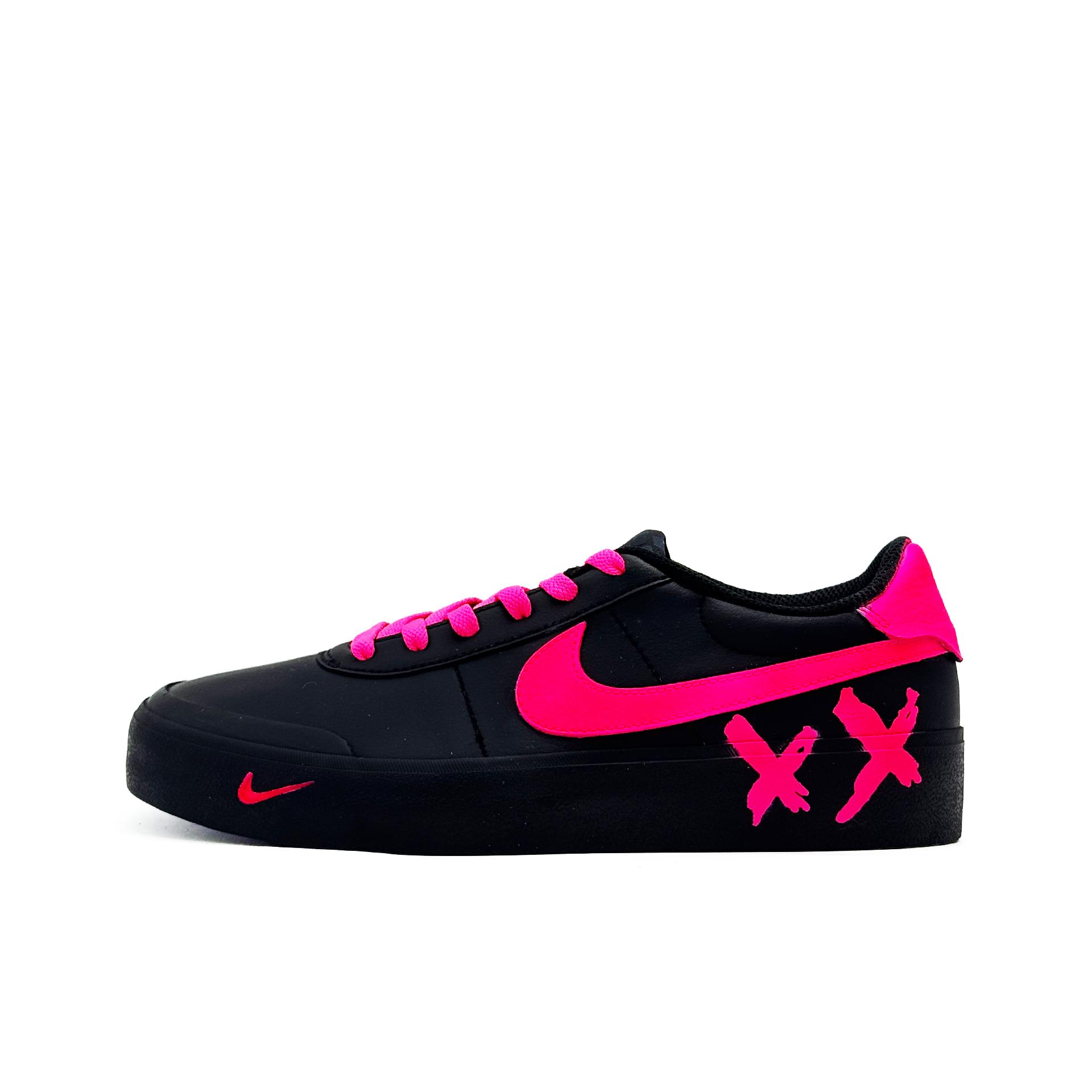 

Nike Court Shot Fuchsia Double Ring Slip Resistant Abrasion Resistant Low top Skateboard Shoes Men s Black Purple FQ8146-001(Team672-) 44