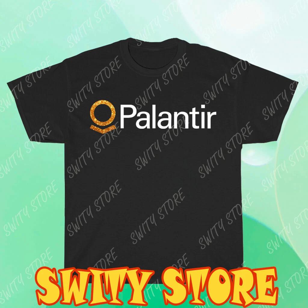 Мужская черная футболка Palantir Technologies с логотипом, забавная, размеры от S до 5XL L
