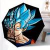 Son Goku Cartoon Regenschirm, Tragbarer 3-fach Kompakt-Regenschirm, Geeignet für Camping, Wandern und Reisen,s.C076