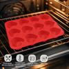 12-Cavity Silicone Cake Mold Heart-Shaped Non-Stick Baking Mold for Brownies Food-Grade Microwave Safe Cupcake Making Tool