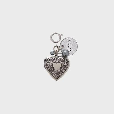 Heart Memory Leather Charm Piccolo Silver