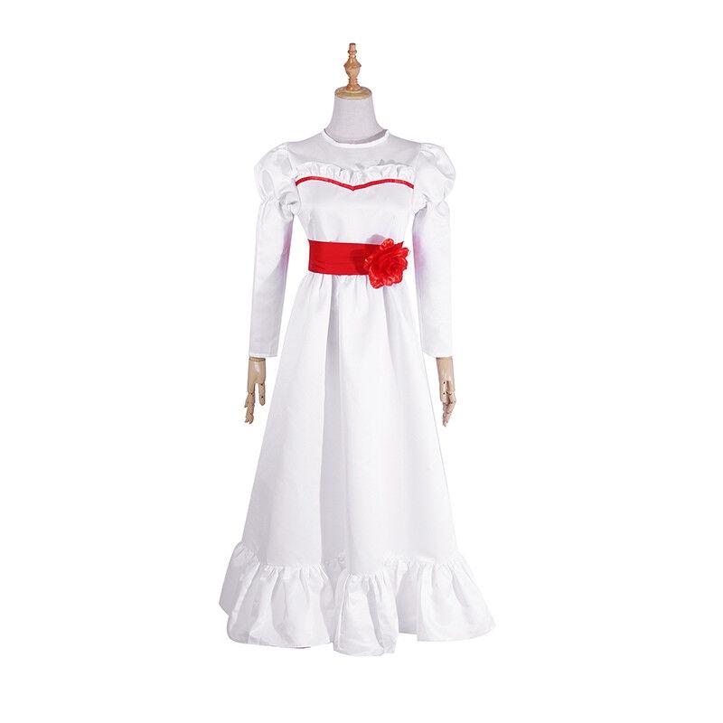 Očarující Annabelle Creation Halloweenská hororová panenka Bílé šaty Pro dívky a dospělé