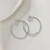 Korean version of round plain ring earrings Internet celebrities with the same simple mosquito coil disc without ear clips versatile atmospheric