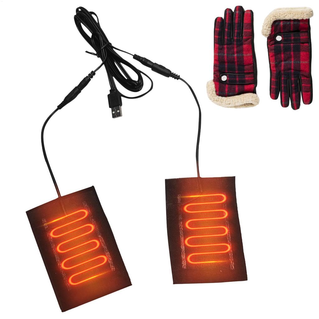 USB Clothes Heater Pad Electric Gloves Heating Pad 2 In 1 Winter Electric Heating Sheet Heating Warmer Pad For Vest Jacket