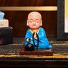 Praying Monk Figurine – Moving Head Buddha Statue for Car Dashboard, Home & Office – Feng Shui Ornament for Peace, Meditation & Positivity