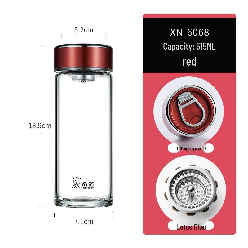 Heenoor Portable Single-Layer Glass Tea Infuser Bottle