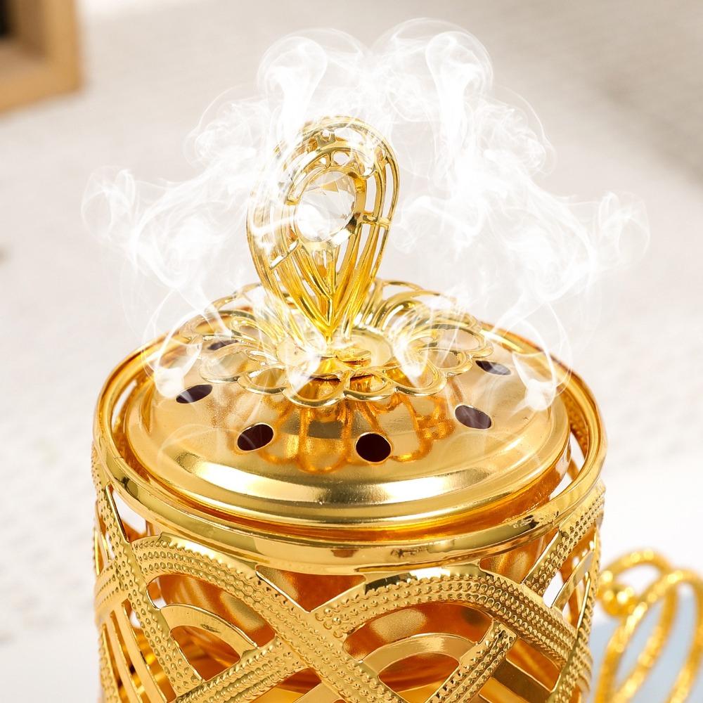Handheld Metal Incense Stove Traditional Gold Aromatherapy Furnace Arabic Incense Burner  Hotel