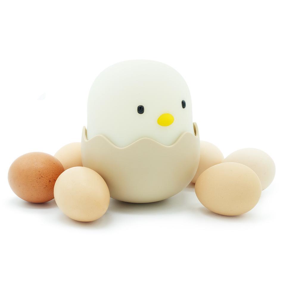 Eggshell Chicken LED Night Light - Silicone USB Rechargeable Roly-Poly Children's Desk Lamp