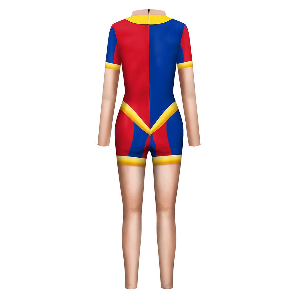 Circus Clown Halloween Jumpsuit Adult Woman Digital Print Stage Performance Cosplay Costume  Festival Party Role Play Dress Up