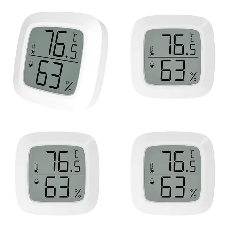 Humidity sensor, indoor thermometer, hygrometer, temperature and humidity monitor, with LCD display screen, displaying Celsius t