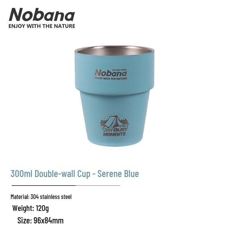 NOBANA 304 Stainless Steel Double-Layer Camping Cup 1