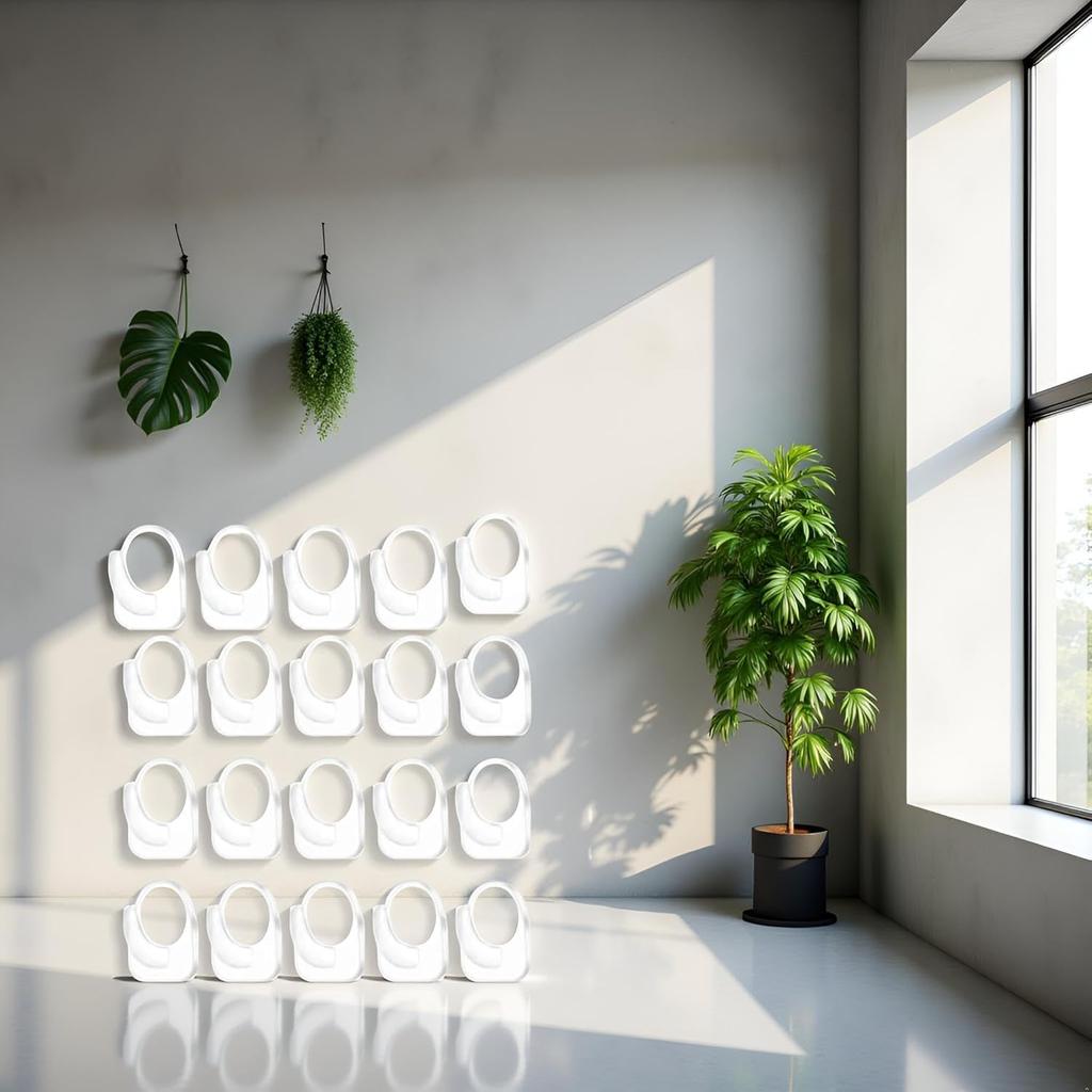 20-Pack Invisible Adhesive Hooks - Heavy Duty Clear Wall Hangers for Bathroom/Kitchen Organization, Damage-Free Removable Hooks for Towels, Utensils