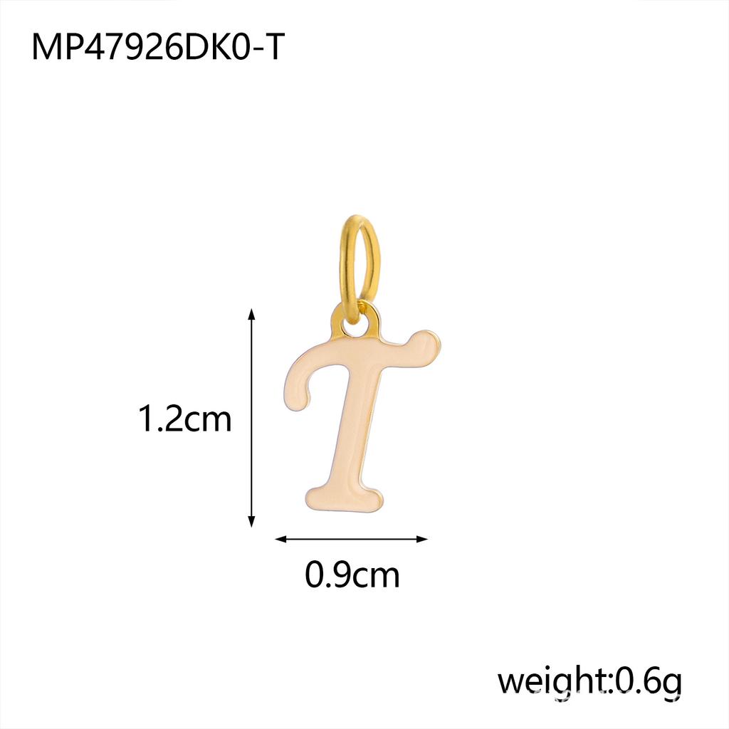 CARLIDANA Simple Gold Plated Stainless Steel Jewelry Alphabet Pendant Small Mini Colorful Oil Drop Initial Letter Necklace
