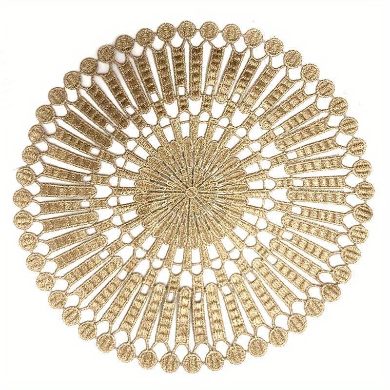 1PC Luxury European Lace Embroidery Placemat Handmade DIY Embroidered Cloth Flower Table Coaster Tray Cushion Tablecloth.