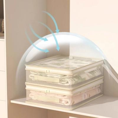 2/4 st Genomskinlig förvaringsväska med bärhandtag, dragkedja, PVC-nät, damm- och fuktresistent, garderobsorganisatör, väska för hemorganisation