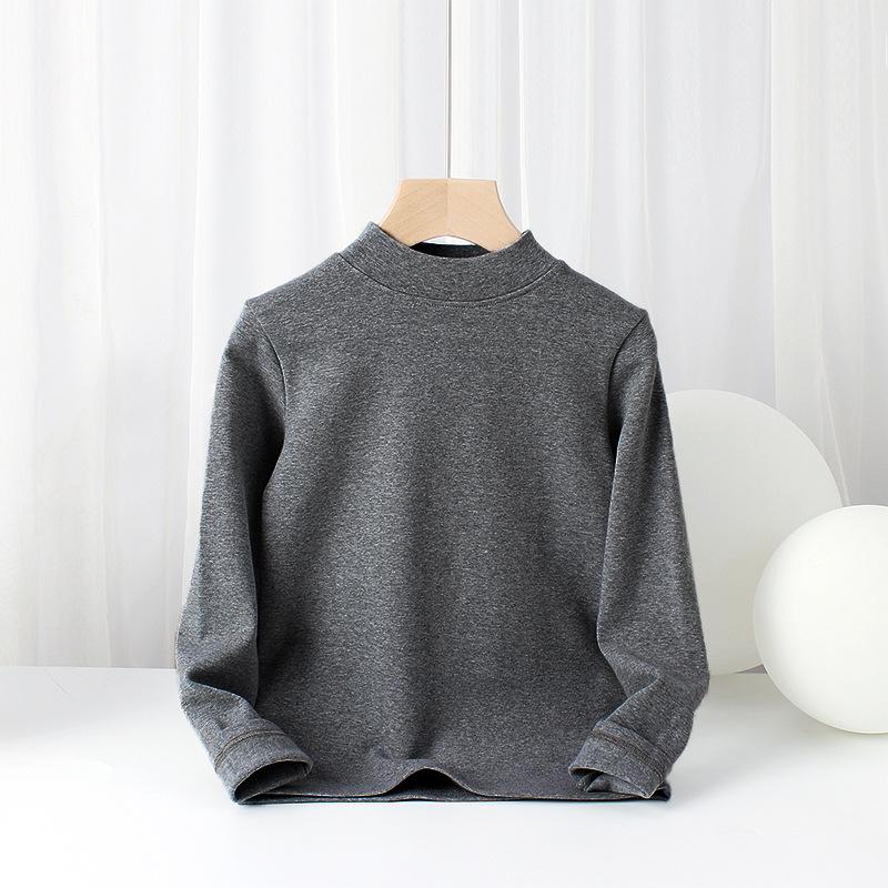 Kids' Warm Long Sleeve Korean-Style Cotton Sports Top