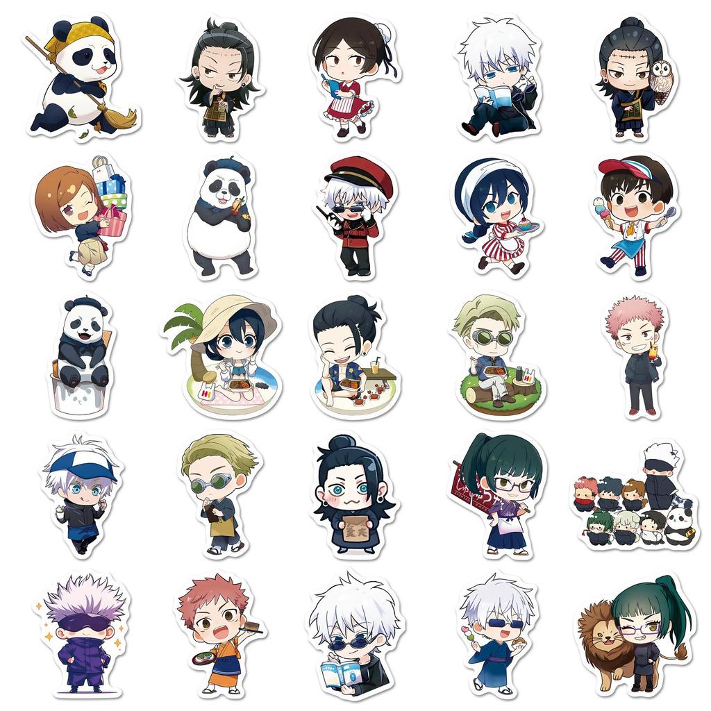 50 Jujutsu Kaisen Waterproof Stickers: Popular Anime for Tablets, Water Bottles, Journals