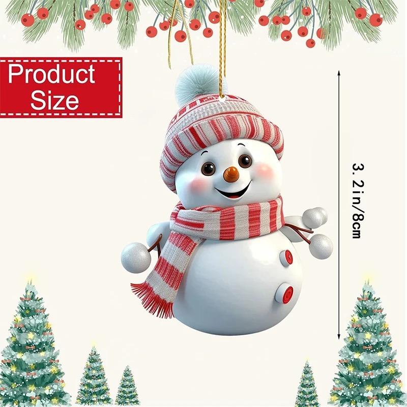 1Pcs Snowman for Christmas Decoration Acrylic Pendant Home Room Decor Christmas Tree Hanging Decor New Year Navidad Gifts Winter