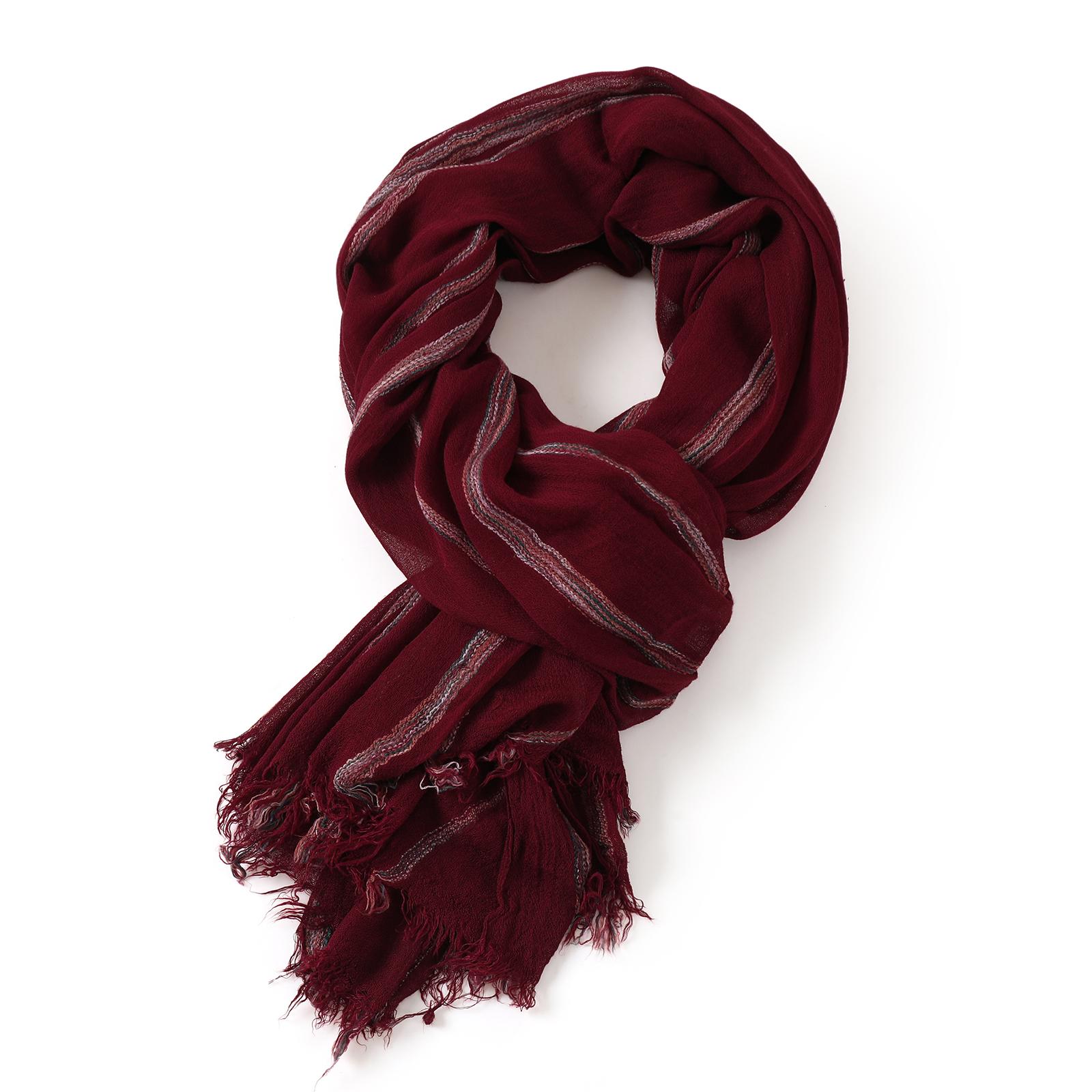 Eșarfă Bărbați Modă Bumbac In Eșarfe Bărbați cu Dungi Toamnă Iarnă Gât cald Accesorii Bărbați Casual Șal Pashmina black