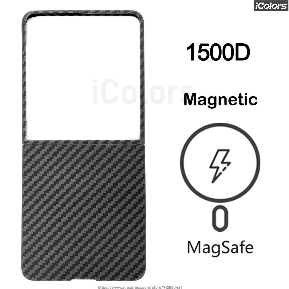 Z Flip 7 Aramid Case for Samsung Galaxy Z Flip 7 Magnetic MagSafe Case Aramid Carbon Fiber Cover Qi2 Ultra Thin Armor Cover