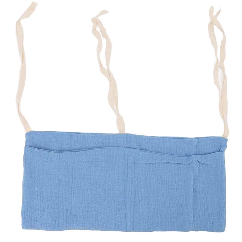 Pure Cotton Crepe Baby Crib Storage and Diaper Hanging Bag - Multiple Colors