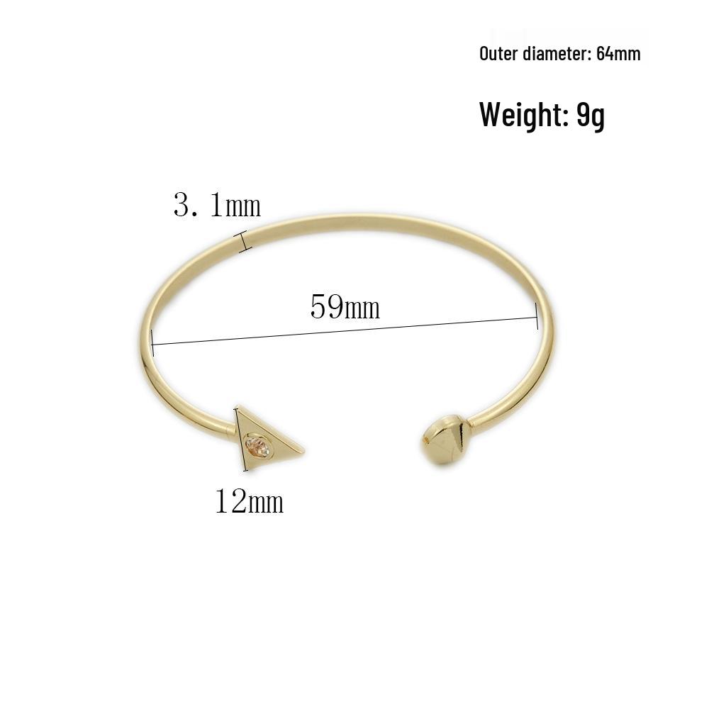 Adjustable Geometric Copper Bracelet: Simple Square  Triangle Design
