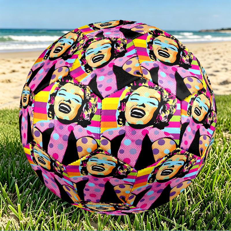 Marilyn Monroe Print Size 5 Soccer Ball, PU Wear Resistant Football for Match Training and Daily Practice, Birthday Gift for Soccer Fans