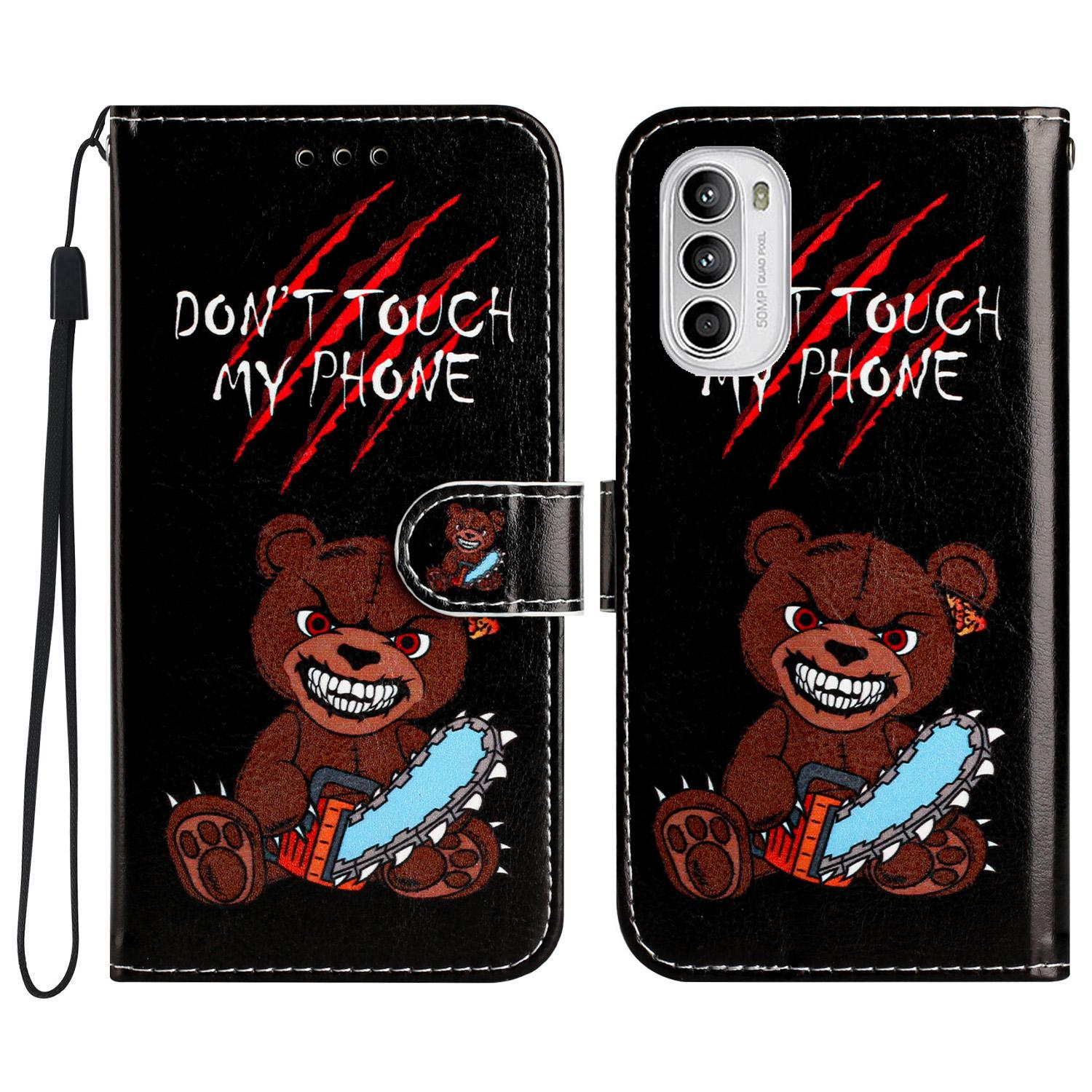 

For Motorola Moto G52 4G/G82 5G PU Leather Case Pattern Printing Wallet Phone Cover with Stand E