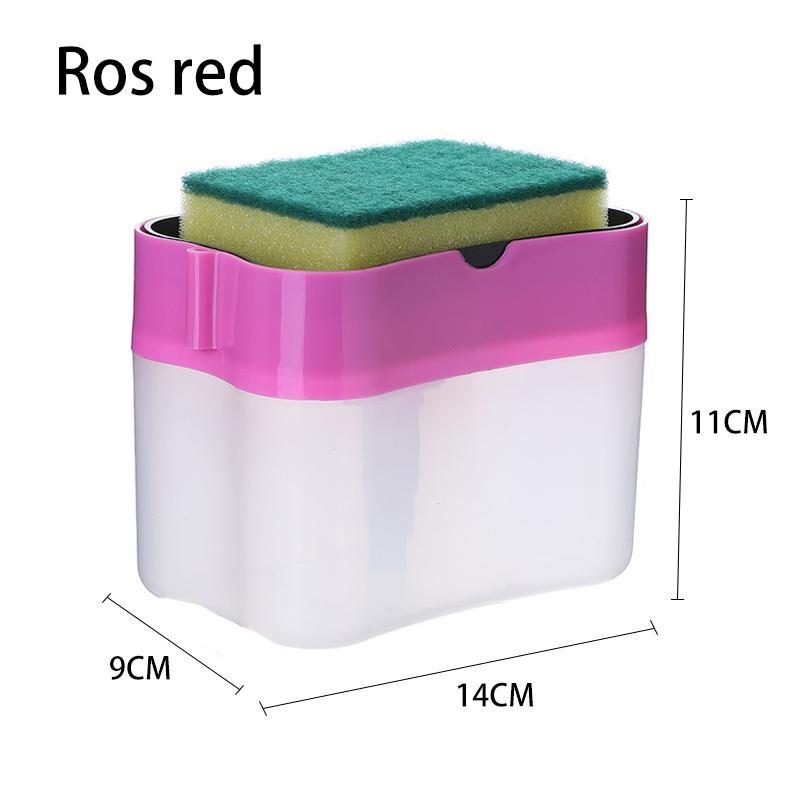 2 in 1 Scrubbing Liquid Detergent Dispenser Press-Type Liquid Soap Box Pump Organizer Kitchen Tool Bathroom Supplies