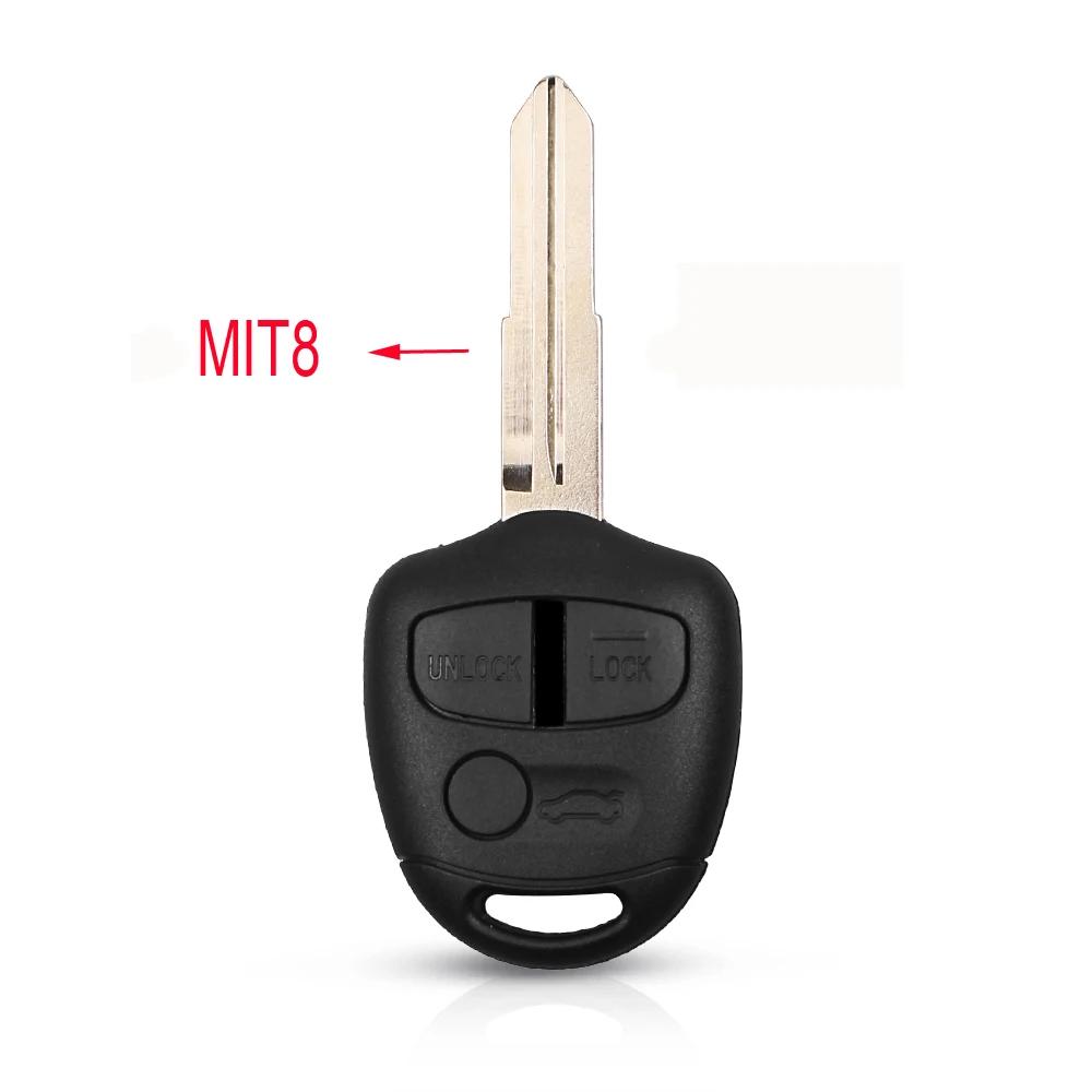 Fjernkontroll Bilnøkkel Skall Fob Etui Deksel for Mitsubishi Lancer Grandis Evolution Outlander Nøkkel 2 3 Knapper MIT11/MIT8 Blad