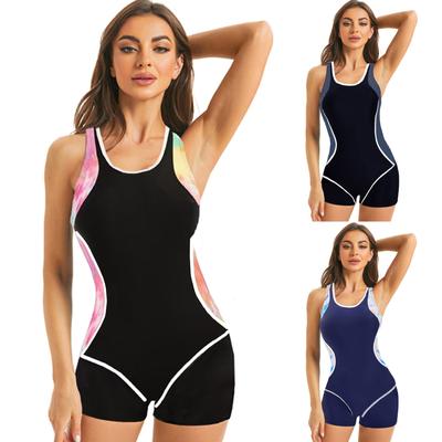 Patchwork Sport Einteiliger Badeanzug Plus Size Bademode Damen Professioneller Sport Badeanzug Surf-Badeanzüge Schwimmanzug