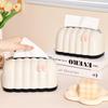 Cute Bow Cream Style Tissue Box for Desktop, Bathroom, Living Room, and Bedroom