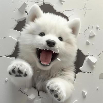 Self Adhesive Car Scratch Decoration Stickers Cute and Creative Dog 3D Stickers Suitable for Car Body Windows and Rear
