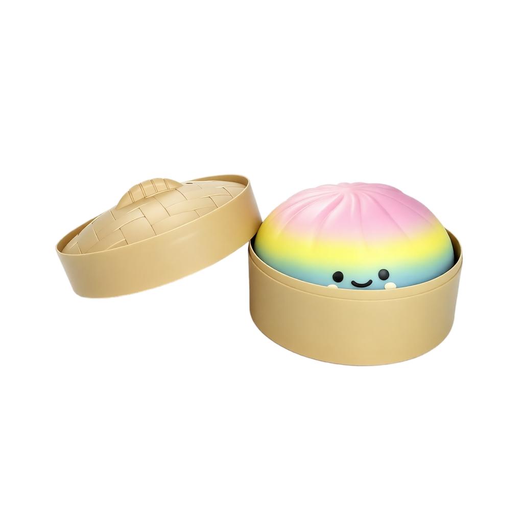 Pack Bao Bun Toys with Steamer Basket, Color Stress Toy