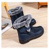 Plus Size Faux Fur Collar High-Top Chunky Sole Winter Snow Boots Velcro Fastening Waterproof Women's Boots Casual Women's Footwear