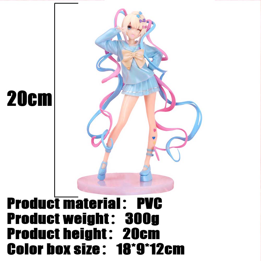 

20cm Anime Figure KAngel JK stance action figures double ponytail girl KAngel figurine Doll PVC Model Toy Collection Statue Gift 20cm