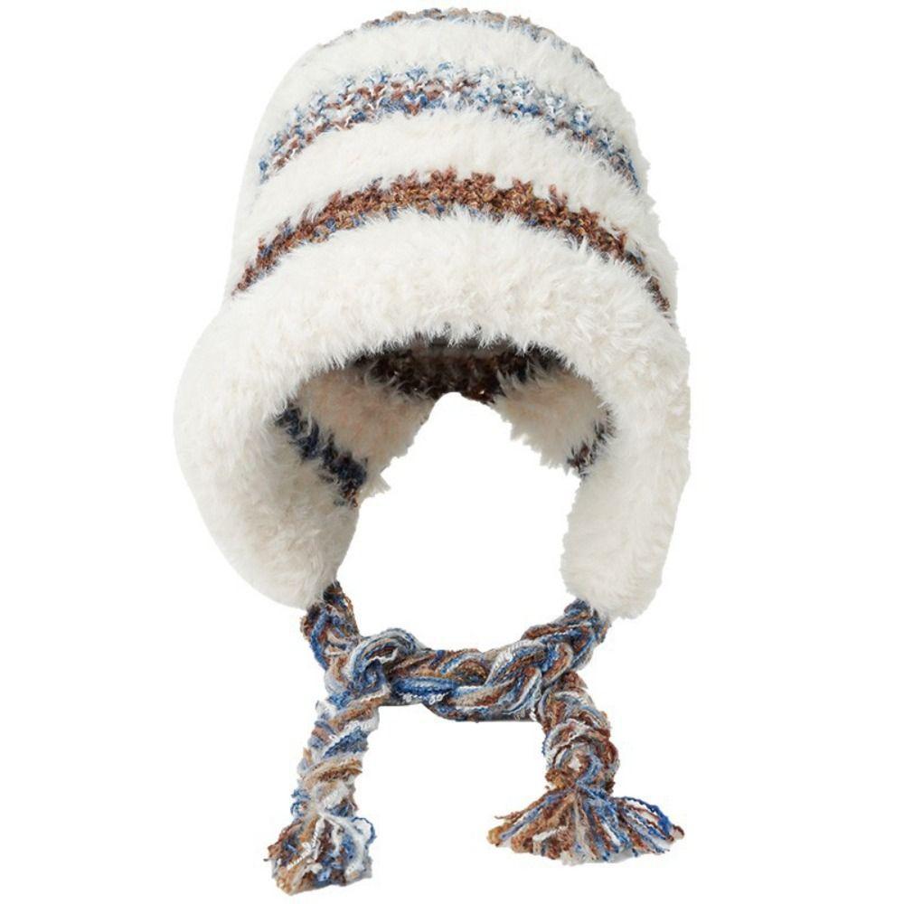 Soft Ear Protection Hat Korean Style Knitted Warm Hat Ski Caps Plush Pullover Hats  Outdoor
